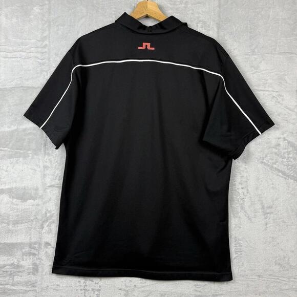 J.Lindeberg Future Sports Polo Shirt Black Sz XL Retro Tech Piping Two Pockets - Picture 2 of 11